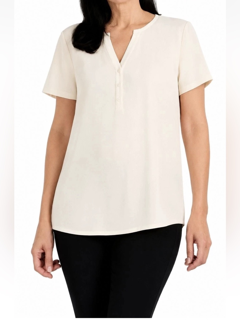 NWT HILARY RADLEY Women's Summer V-neck Blouse XL Cream